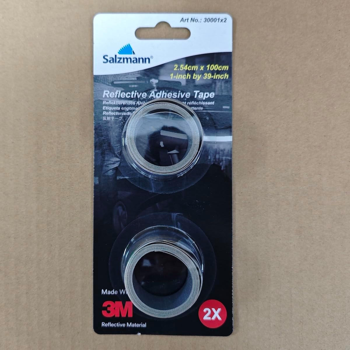 Salzmann Reflective Tape - Universal High Visibility Tape for Backpacks, Helmets, Bikes, Cars, etc. - Made with 3M Scotchlite