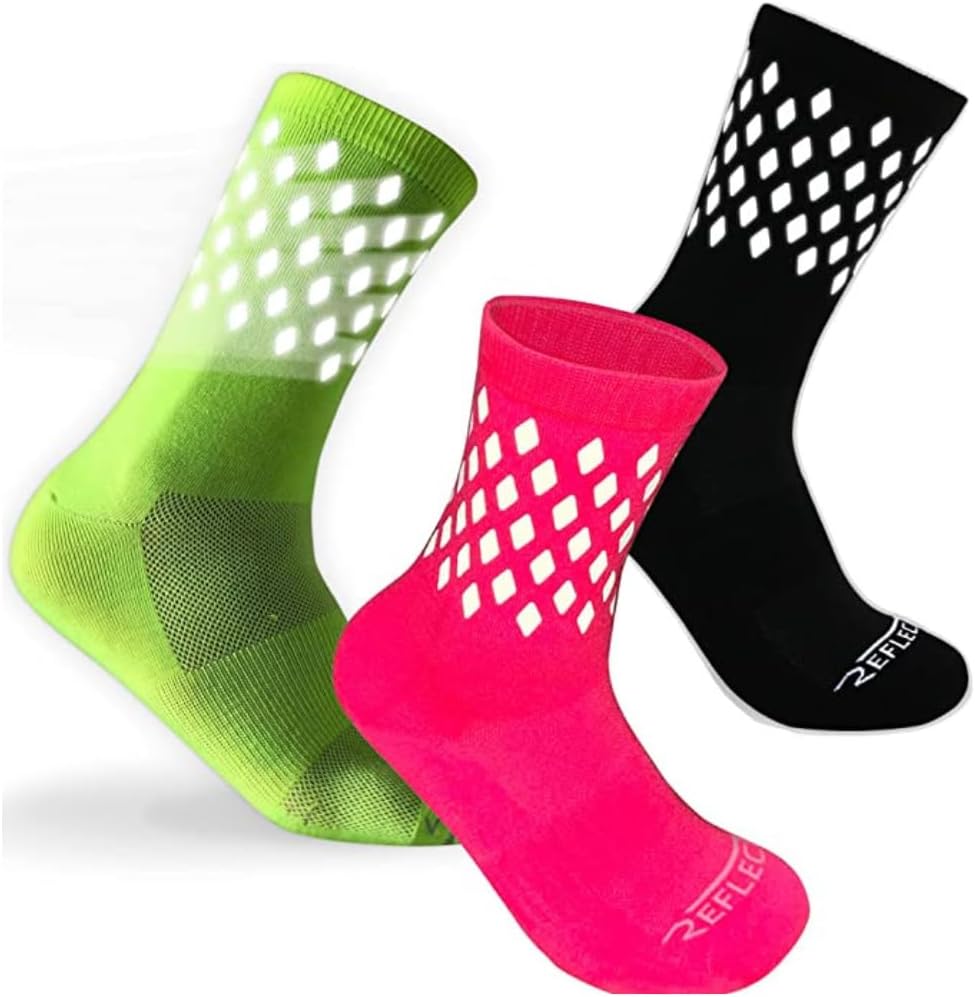 Reflective Socks - High Visibility Sports Socks Cushioned, Biomotion Safety Gear for Outdoor Athletes
