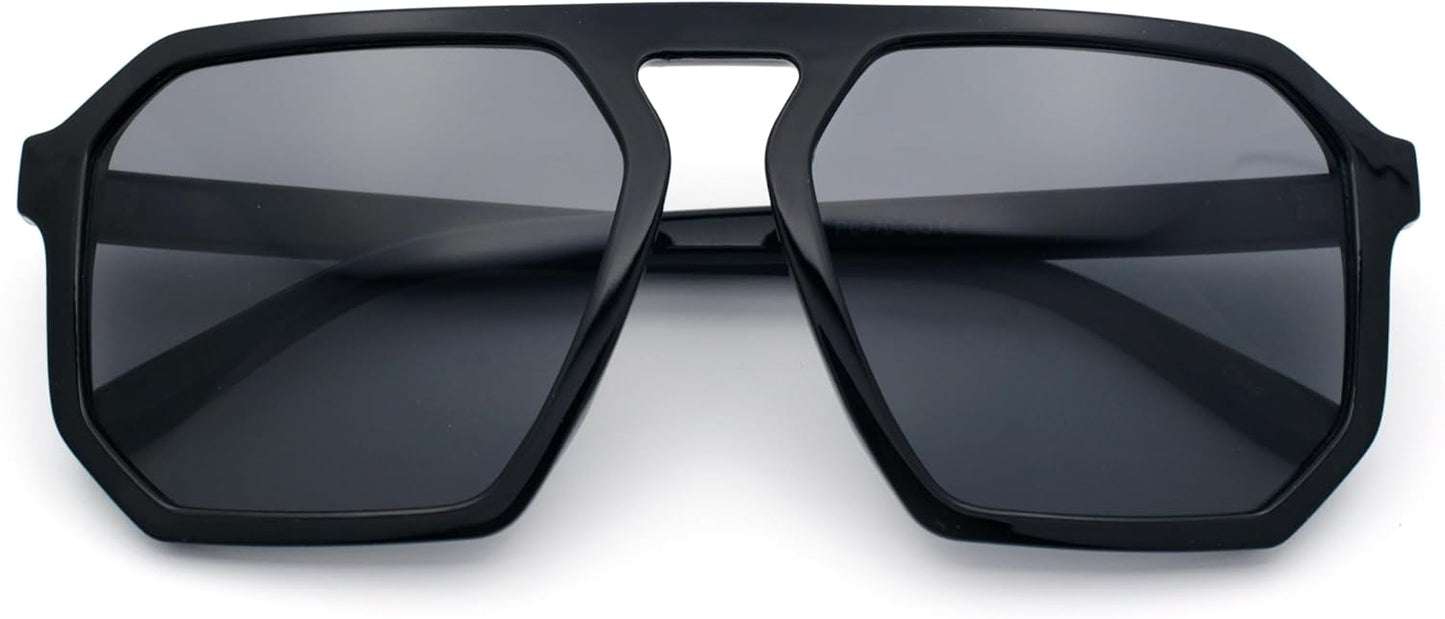 SA106 Mens Octagon Geometric Plastic Racer Mob Pilots Sunglasses