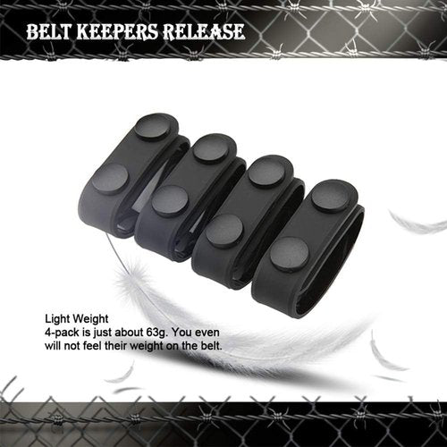 Double Snap Belt Keepers, Silicon Duty Keeper for 2¼" Belt Concealed Carry, 4-Pack