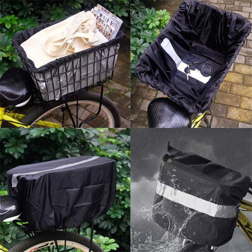 Bicycle Basket Waterproof Cover, Electric Motorcycle Basket Inner Lining Protective Cover, Outdoor Backpack rain Cover with Reflective Strip 2PCS