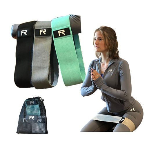 Resistance Bands Set with Carry Bag, 3 Pieces (Black)