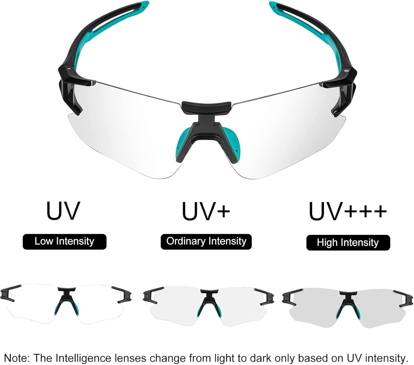 ROCKBROS Cycling Sunglasses Photochromic Bike Glasses for Men Women Sports Goggles UV Protection