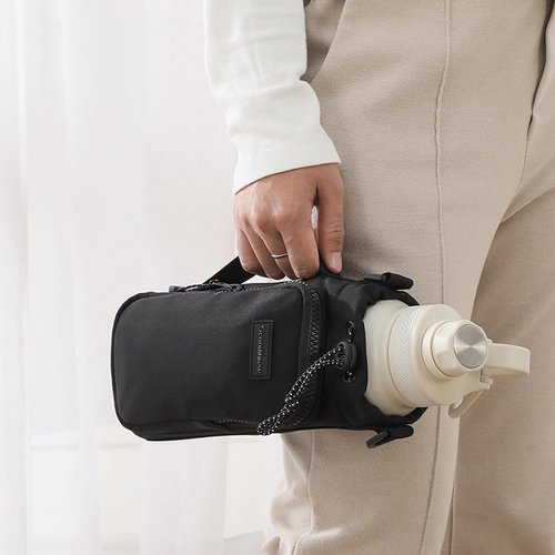 SEPWIK Water Bottle Carrier Bag with Phone Pocket 40oz Water Bottle Holder Pouch with Adjustable Strap for Walking Hiking Camping Gym Scandihome Series