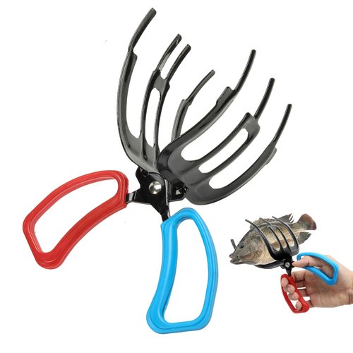 Fish Claw Gripper, Fishing Pliers Gripper, 3 Claw Fish Gripper, Metal Fish Control Clamp Tong Tackle Tool, Multi-Functional Lightweight Non-Slip Fish Claw Gripper for Catch Fish Fishing Accessories