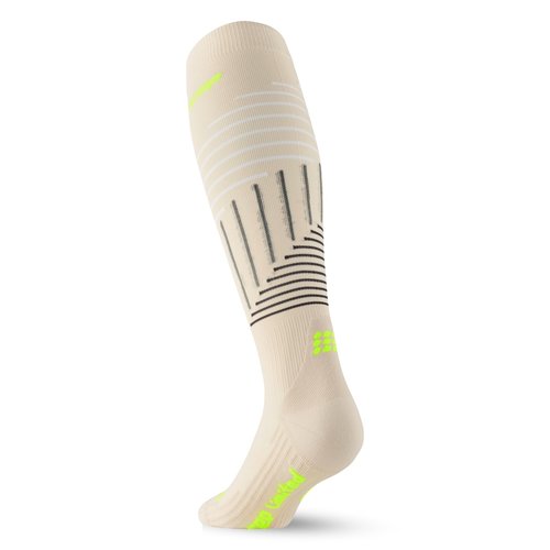 CEP The Run Limited 2024.2 Tall Compression Socks, Cream/Neon Yellow, Men, III