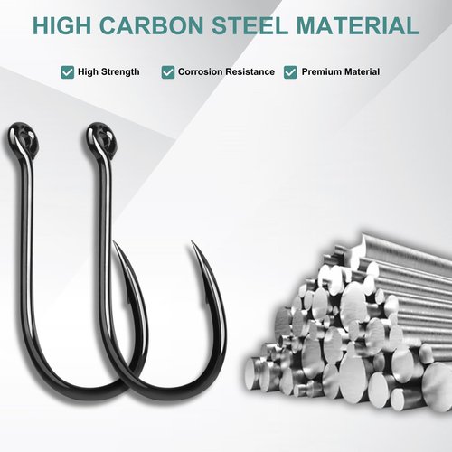 ELLYCIO 500PCS Small Fishing Hooks, High Carbon Steel 10 Sizes for Freshwater Saltwater