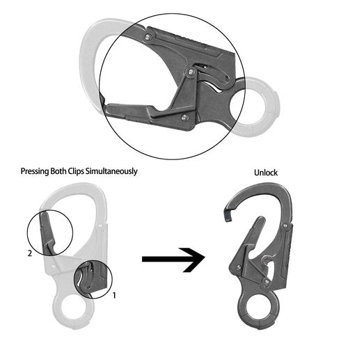 Ahiller Muscular Carabiner Hook，3.1" Alloy Thick Keychain Clip for Man, Outdoor Camping, Hiking Accessories, Key Ring(W-Carabiner Clip-Gunmetal-1PCS)