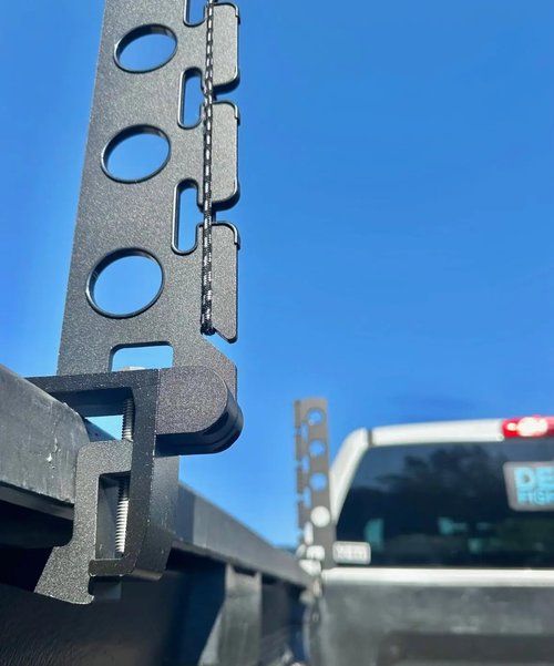 Dev Fishing - Truck Bed Fishing Rod Holder - Aluminum - Black - RB200