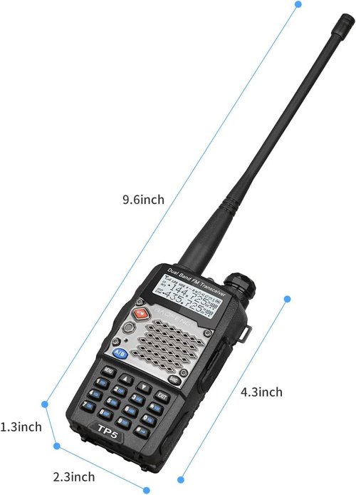 Baofeng UV-5R Two Way Radio Dual Band 144-148/420-450Mhz Walkie Talkie 1800mAh Li-ion Battery(Black)