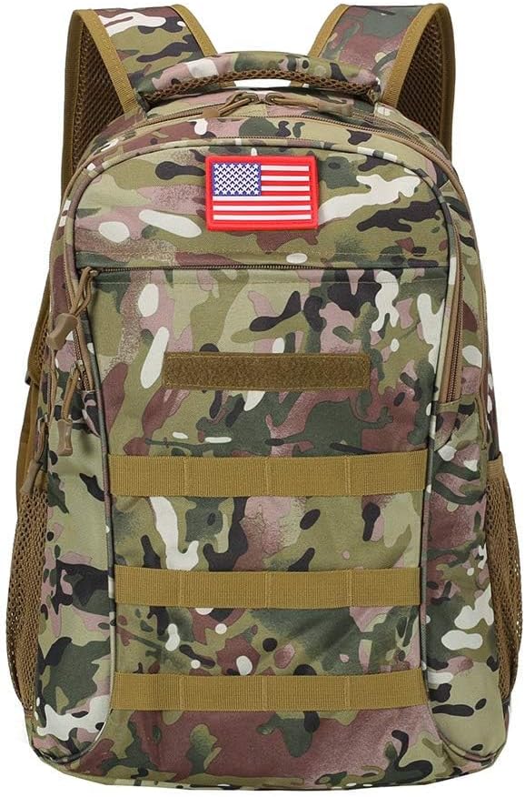 outdoor plus Camo Backpack,Military Boys Backpacks for School,40L Army Bookbag with USB Charging Port Waterproof