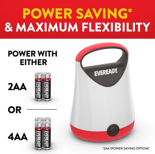 Eveready LED Camping Lantern, Bright Battery Powered Lantern, Water Resistant Hurricane Supplies, 100 Hour Run-time, Pack of 2