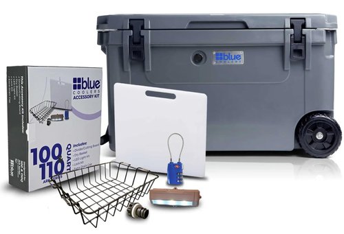 110 Quart Gray Wheeled Cooler with Accessory Kit …