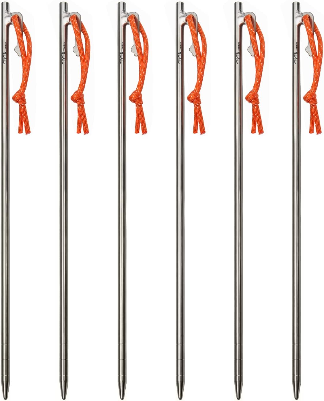 TiTo Titanium Tent Pegs Stakes Lightweight Snowfield Grassland Heavy Duty Tent Nails for Outdoor Camping Hiking and Plant Support Garden Stakes 4pcs/6pcs (7×200mm-6pcs)