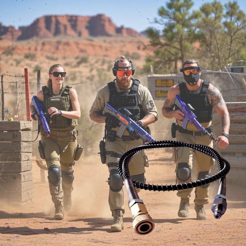 Paintball Fill Whip Hose Extension,39in Paintball Filling Adapter Hose Equipment with 8mm Male and Female Qick Connector