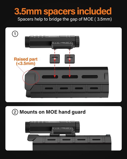 TOUGHSOUL Mlok/Picatinny Tactical Flashlight 2400 Lumen with Momentary Strobe Function, Weapon Light with Rechargeable Battery and Battery Level Indicator