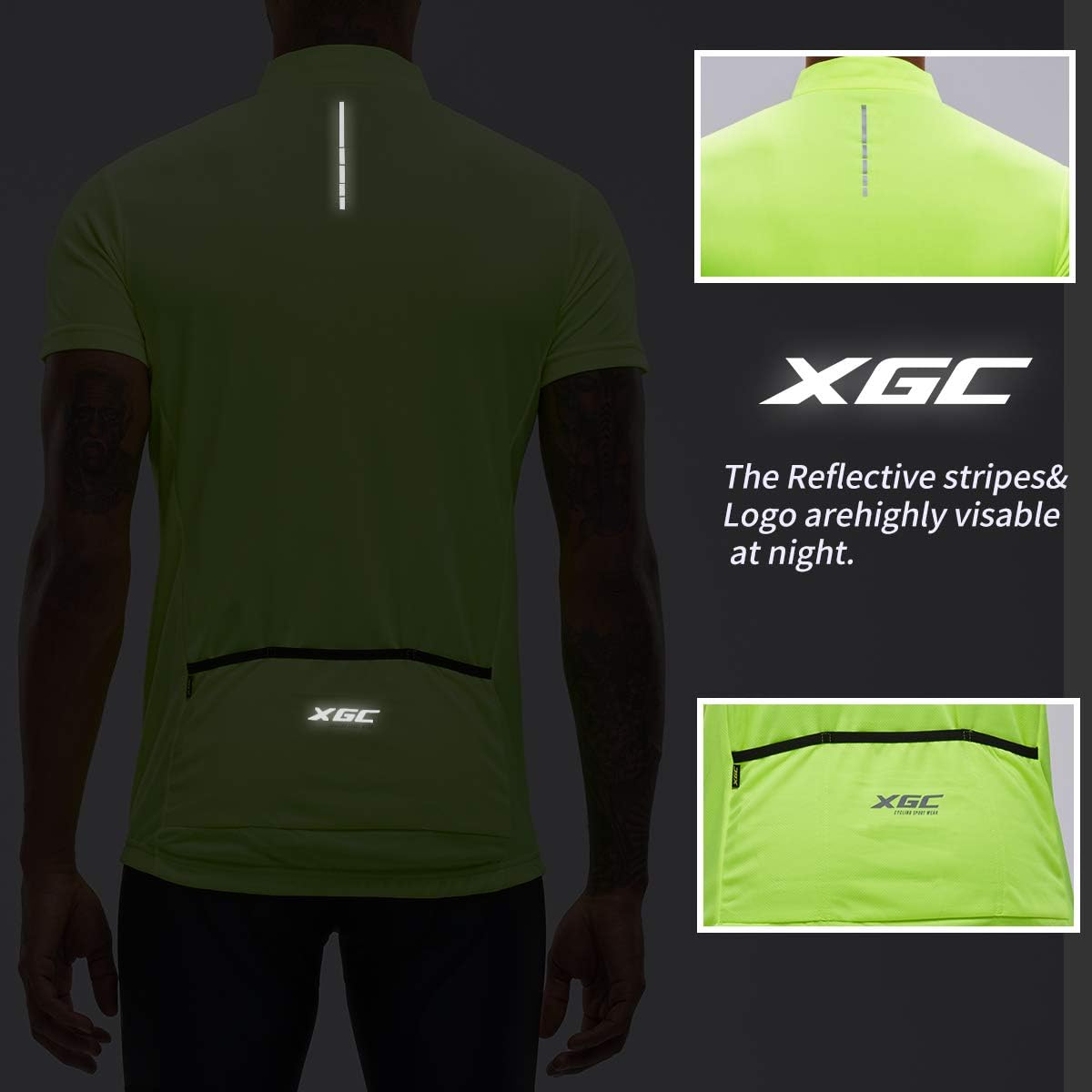 XGC Men's Short/Long Sleeve Cycling Jersey Bike Jerseys Cycle Biking Shirt with Quick Dry Breathable Fabric