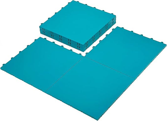 15 Green Tiles - High Durability Colored Flooring Tiles - Interlocking Versatile Training Surface - Roller Skate Derby Indoor&Outdoor, Dance Floor Tiles, Basketball Tiles, Sports Floor