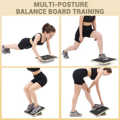 Sportneer Balance Board Bundle with Adjustable 2-in-1 Slant Board