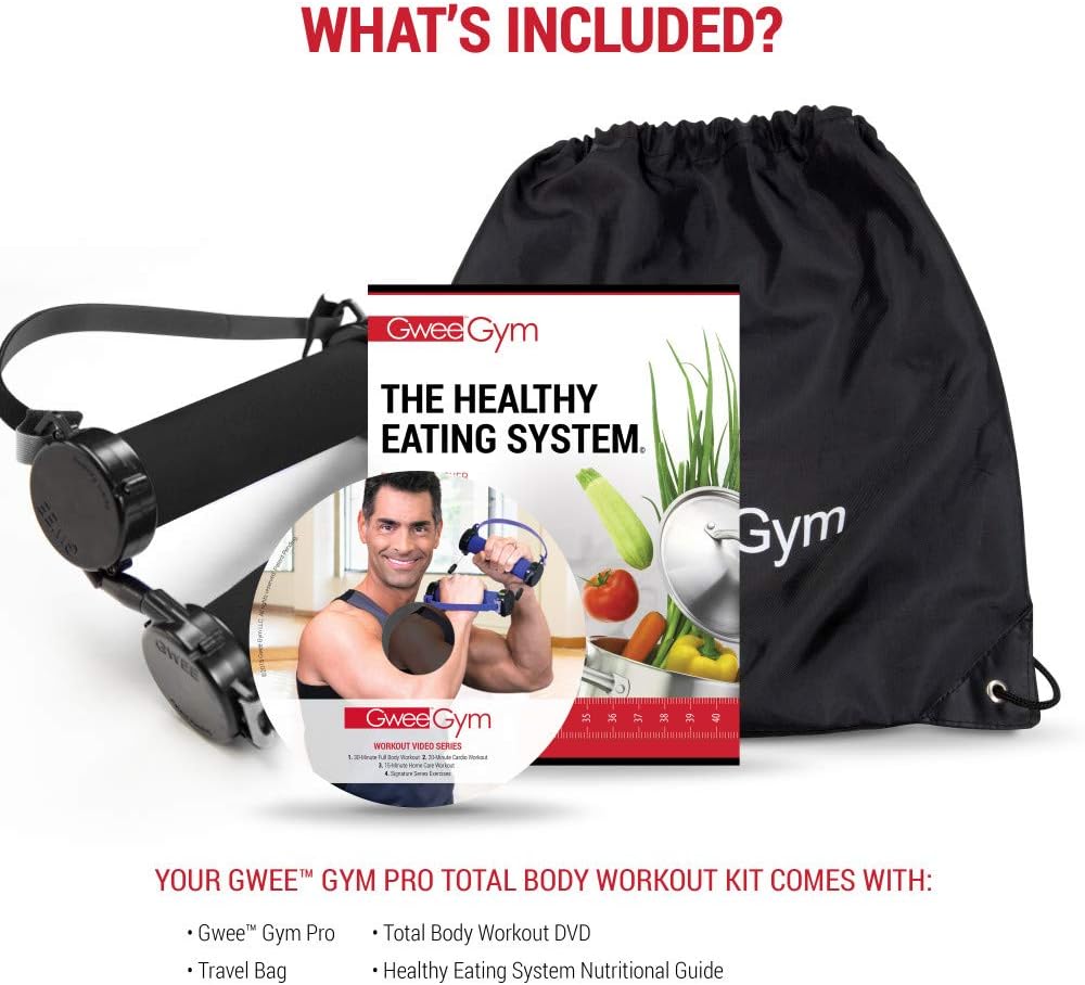Resistance Bands Exercise Kit, PRO, Black, Builds Lean Muscle, Easily Portable or used at Home, Inlcudes an Accessory Kit, DVD, Travel Bag & Healthy Eating e-Book