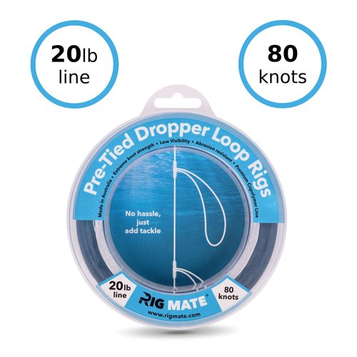 20 lb Pre-Tied Dropper Loop Rigs. Fishing Line Spool. Loops 18 Inches Apart with 5.5 Inch Loop Size. Perfect for Saltwater & Freshwater Fishing. Perfect for Snapper & Other Bottom Feeding Fish.