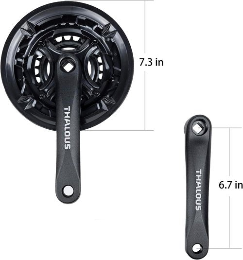 THALOUS Bicycle Crankset 6 7 8 Speed 42/34/24T Universal Square Crank Set 170MM Crank Arm for Mountain Bike