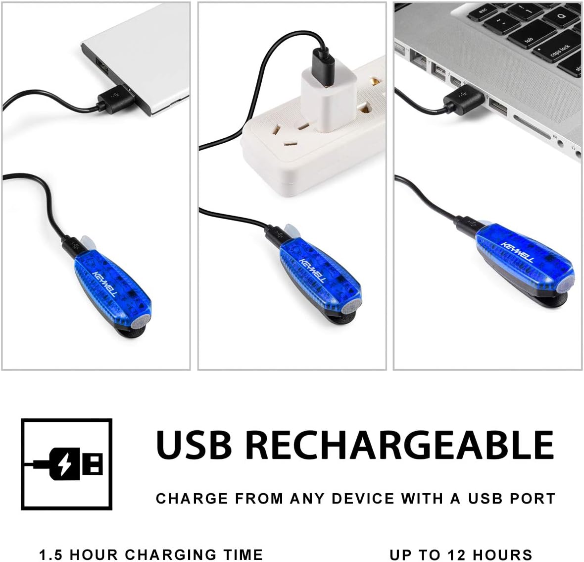 USB Rechargeable LED Safety Lights (2 Pack) - Clip on Strobe Running Lights for Runners, Joggers,Walkers,Kids,Dogs,Bike Tail Lights - High Visibility Accessories for Reflective Gear