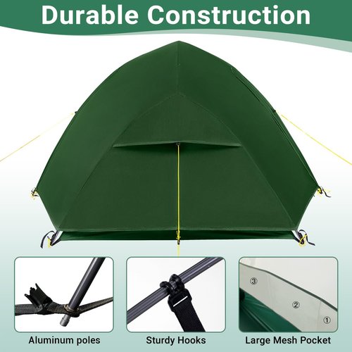 Lavitis 2 Person Lightweight Backpacking Tent,Ultralight Portable 20D Waterproof Nylon Tent for Camping，4.4LB 3 Season Backhiking with 7001 Aluminum Poles and V-Shaped Aluminum Floor Spike