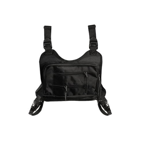 AfitLulu Outdoor Chest Bag for Men, Breathable Tactical Vest with Adjustable Shoulder Straps, Sports Running Vest for Men (Black)
