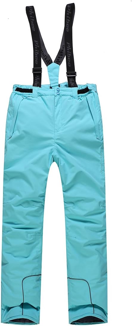 PHIBEE Girls' Waterproof Windproof Breathable Polyester Snow Ski Pants