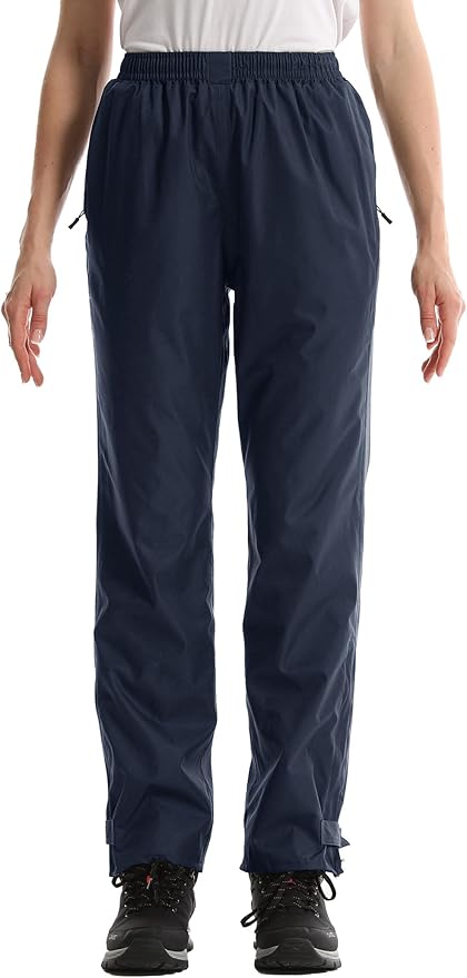 iCreek Women's Rain Pants Waterproof Rain Over Pants Hiking Pants Windproof Lightweight Outdoor for Golf, Fishing