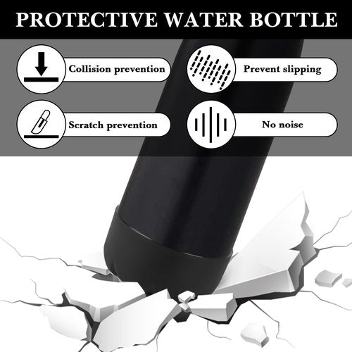 Linkidea 2 Pack Water Bottle Boot Compatible with 17oz Original, BJPKPK, MIRA Cascade Cola Shaped Bottles, Silicone Bottle Bottom Sleeve Bumper Protector (Black)