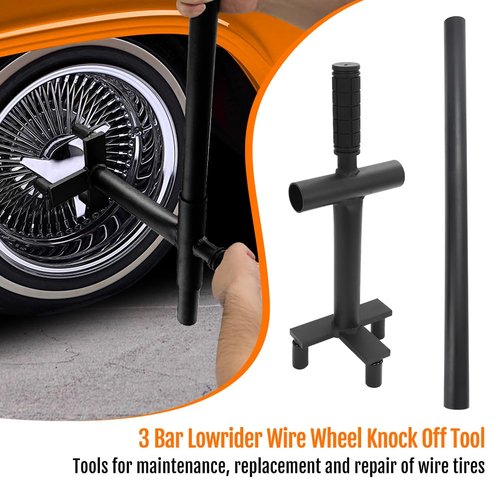 WIKIBB 3 Bar Lowrider Wire Wheel Knock Off Tool with Bar Suitable for Dayton Luxor Zenith China 3 Bar Wire Wheels Removal and Installation Tools