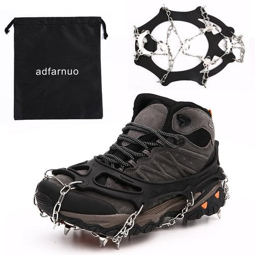 Adfarnuo 26 Stainless Steel Spikes crampons for Hiking Boots Men and Women Not Slipping on The ice Surface Stainless Steel Anti Slip ice Claws Cold Resistance -45 (L(Shoe Size 41-43))