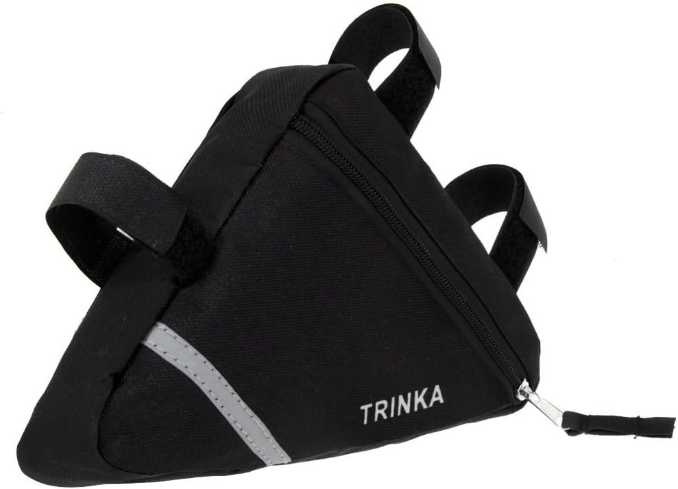 MOOCY Bicycle Bike Storage Bag Triangle Saddle Frame Strap-On Pouch for Cycling -Black