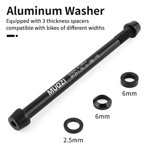 Yundxi Bike Trainer Thru Axle Adapter, Quick Release M12 x 1.5/1.75 Thread Pitch 160 to 178mm Shaft for Rear Wheel Attachment Trainer Length (M12x1.5/166-178)
