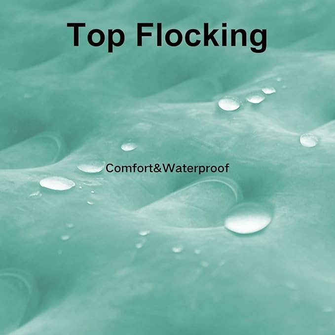 Twin Air Mattress with Built-in Pump, Single Air Bed with Portable Storage Bag, 18'' Blow up Mattress Suitable for Home and Guests, Top Flocking, 18" Twin Turquoise
