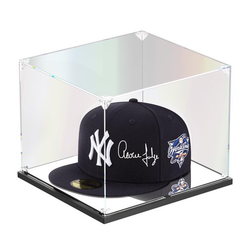 KOLIPI Hat Display Case, Clear Acrylic Hat Box with Mirror Base, Display Case for Baseball Cap, Snapback Caps, Mini Helmet (8.7x7.9x7.1 inch, 22x20x18 cm)