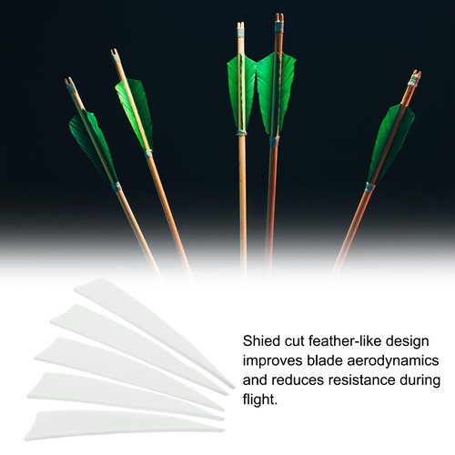 PATIKIL Arrows Vanes 50 Pack 4 Inch Arrow Turkey Feather Fletch Left Wing Fletching White for DIY Target Shooting