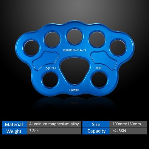 Lixada Paw Rigging Plate 45KN 8/15 Holes Large Anchor Multipliers Connector Gear for Aerial Dance & Rock Climbing