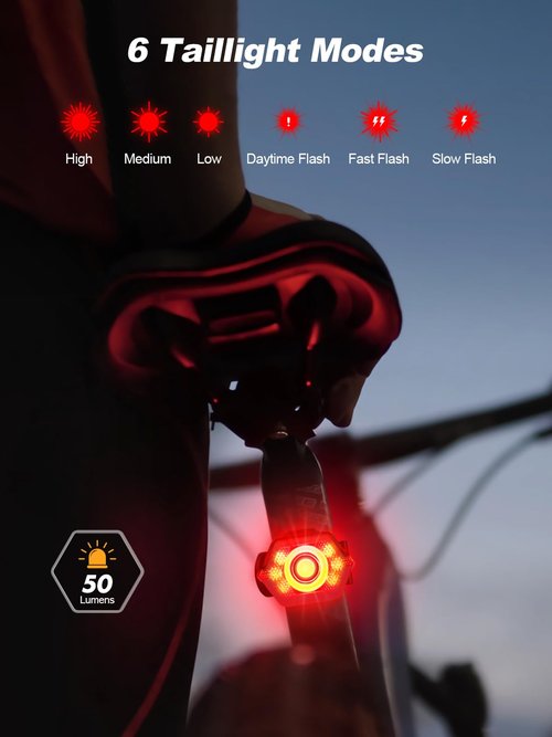 Cuvccn 1000 Lumen Super Bright Bike Lights, 4+6 Modes Rechargeable Bicycle Lights Front & Rear with Side Lights, IP65 Waterproof Scooter Accessories, Bike Headlight for Day/Night Riding Safety