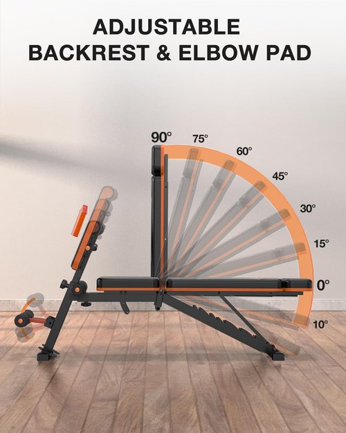 Lusper Multi-Functional FID Weight Bench, Roman Chair, Workout Bench, Sit Up Bench for Hyper Back Extension and Full Body Workout (800lb Black)