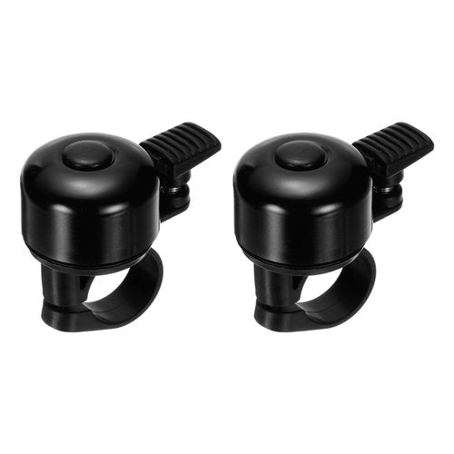 HARFINGTON 2pcs Bike Bell Mini Bicycle Bell with Loud Crisp Clear Sound Bike Ring Bell Aluminum Bike Accessories for Adults Children Road Mountain Bike, Black