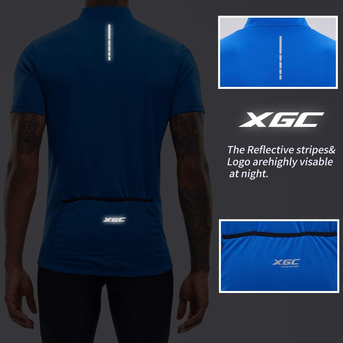 XGC Men's Short/Long Sleeve Cycling Jersey Bike Jerseys Cycle Biking Shirt with Quick Dry Breathable Fabric