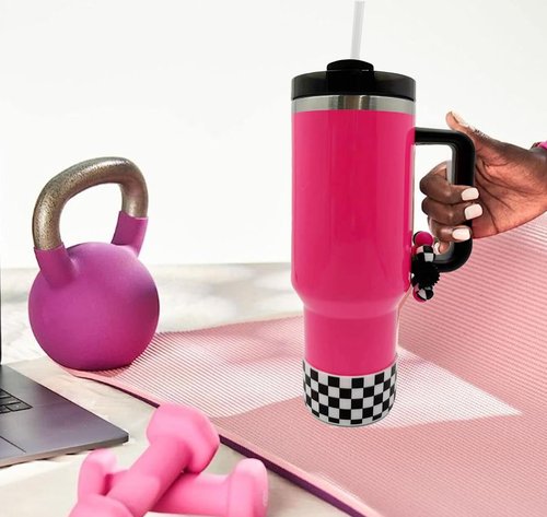 WAFOIRO Silicone Boot Tumbler Handle Decor Tumbler Cup Cover Water Bottle Accessories for 30oz&40oz Stanley Protective Bottom Sleeve（Hot Pink）
