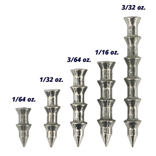 Tungsten 4 Anglers – 97% Pure Tungsten Pagoda Nail Sinker | Great Sinker for Freshwater and Saltwater Fishing | (1/64oz. 25pc)