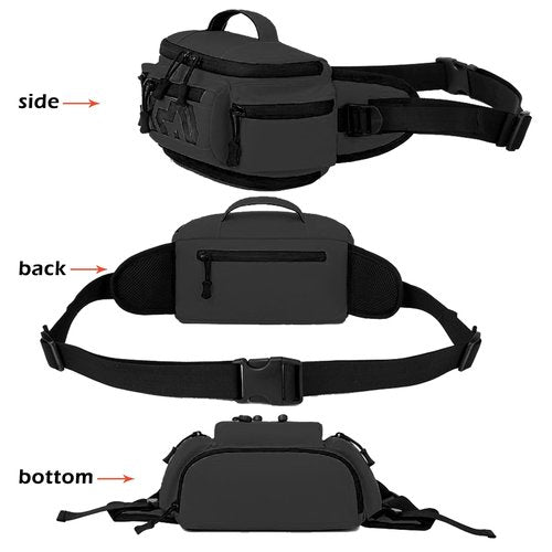 CamGo Tactical Fanny Pack for Men Women Expandable Military Waist Bag Hip Belt Bumbag Utility Bags for Hiking Climbing Fishing (#01-Black)