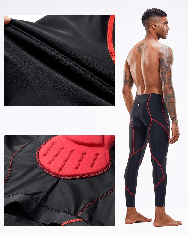XGC Men's Long Cycling Pants Trousers Bike Pants Trousers Tights Legging with 4D Sponge Padded