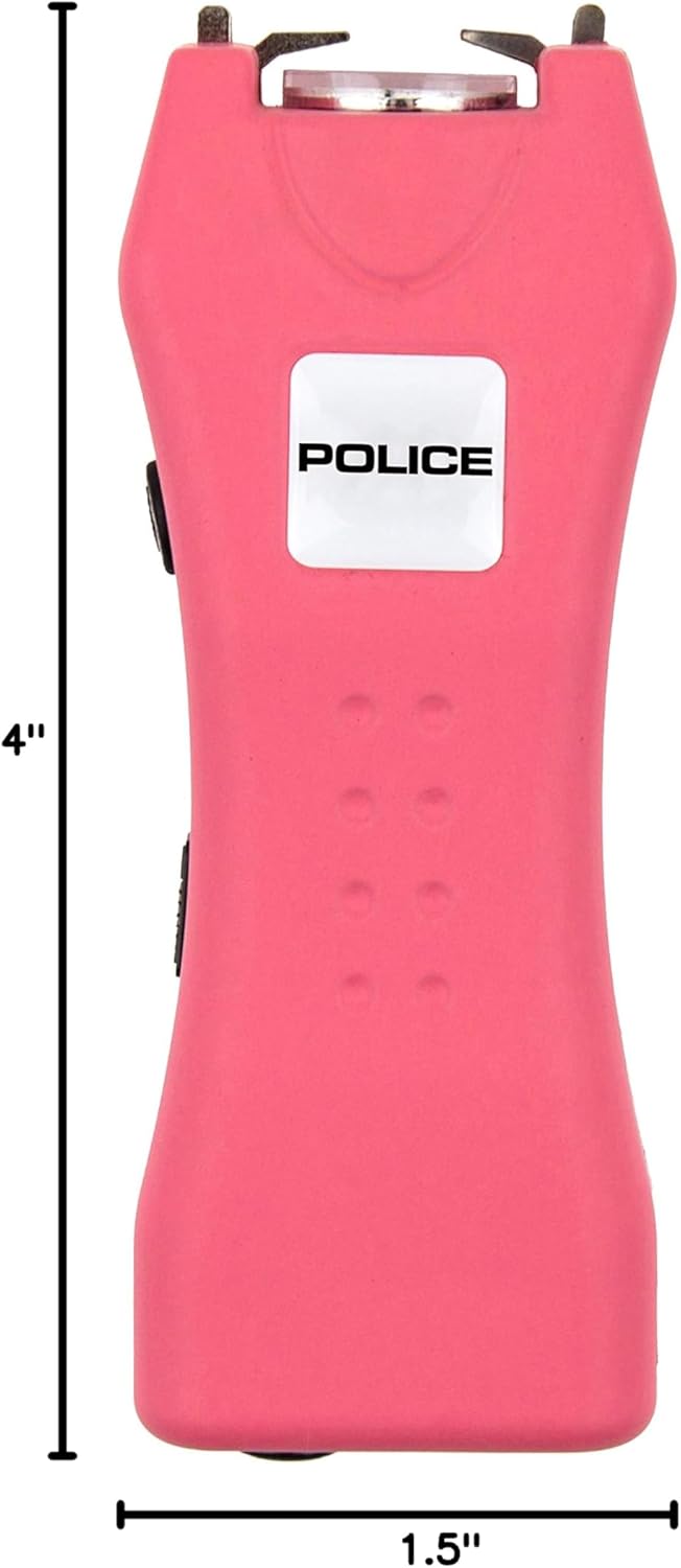Police Stun Gun for Self Defense 618 – High Voltage Mini Rechargeable with LED Flashlight, Compact & Heavy Duty – Personal Security for Women - Pink