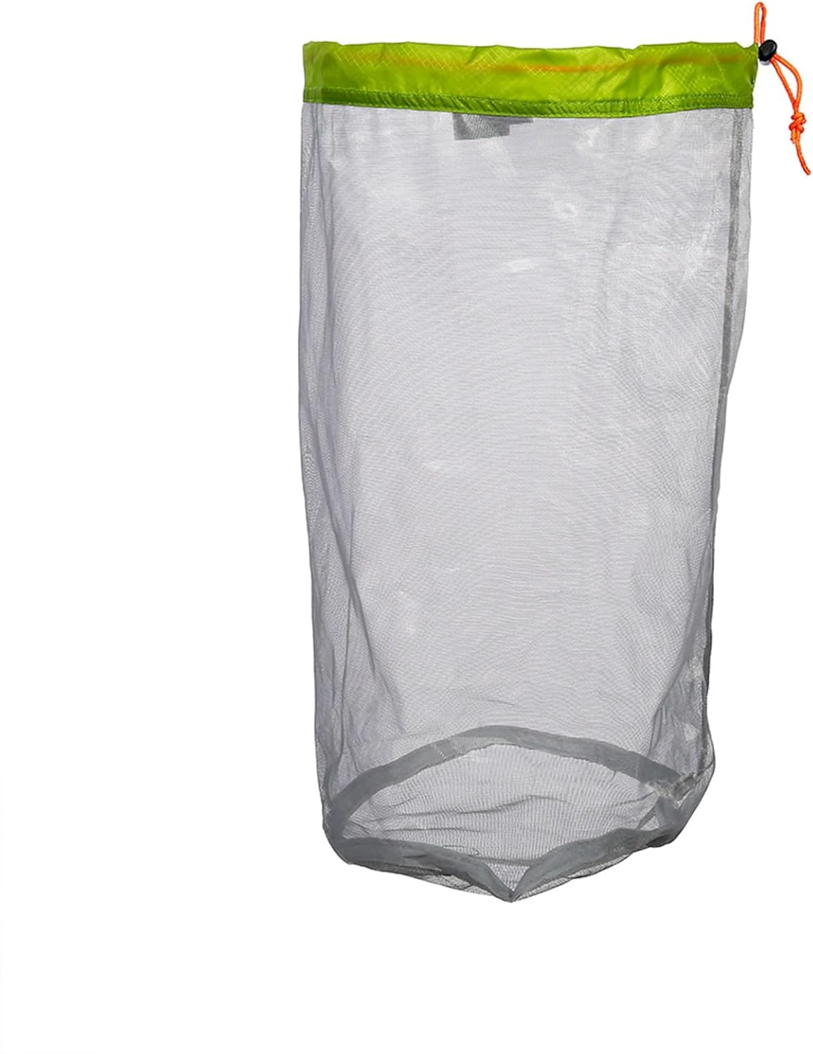 Mesh Stuff Sack Light Weight Nylon Mesh Drawstring Storage Bag for Travelling Hiking Camping Stuff Storage(Orange M)